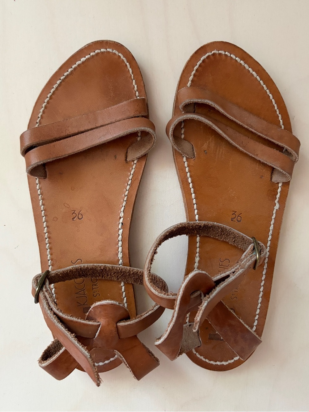 K.Jacques Artisanal French Leather Sandals 36
